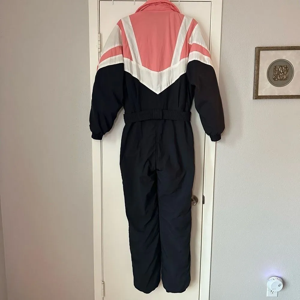 Vintage 80s Subello One Piece Ski Suit Black Size 12 - Image 6