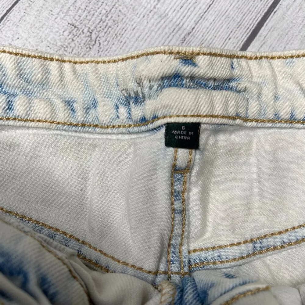 Wild Fable Cut-Off Denim Short White Blue High Rise 5-Pocket Raw Hem Light Wash - Image 2