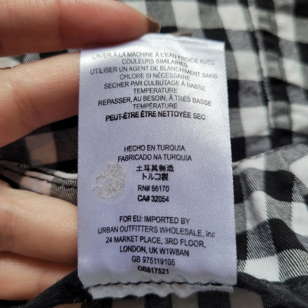 Free People Black and White Plaid Mini Skirt - Image 7