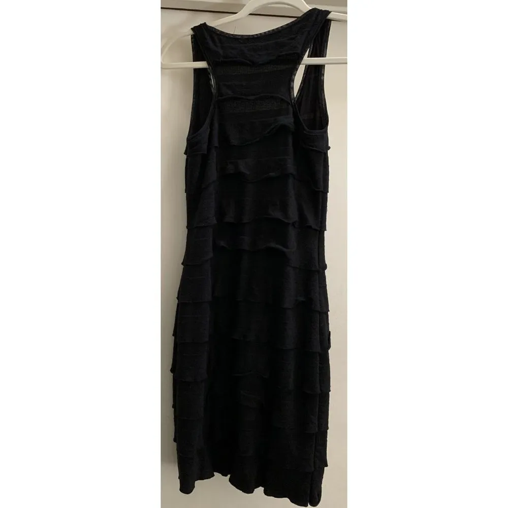 Rachel Rachel Roy Black Dress Small S Sleeveless Ruffles Tiered LBD Beautiful - Image 4