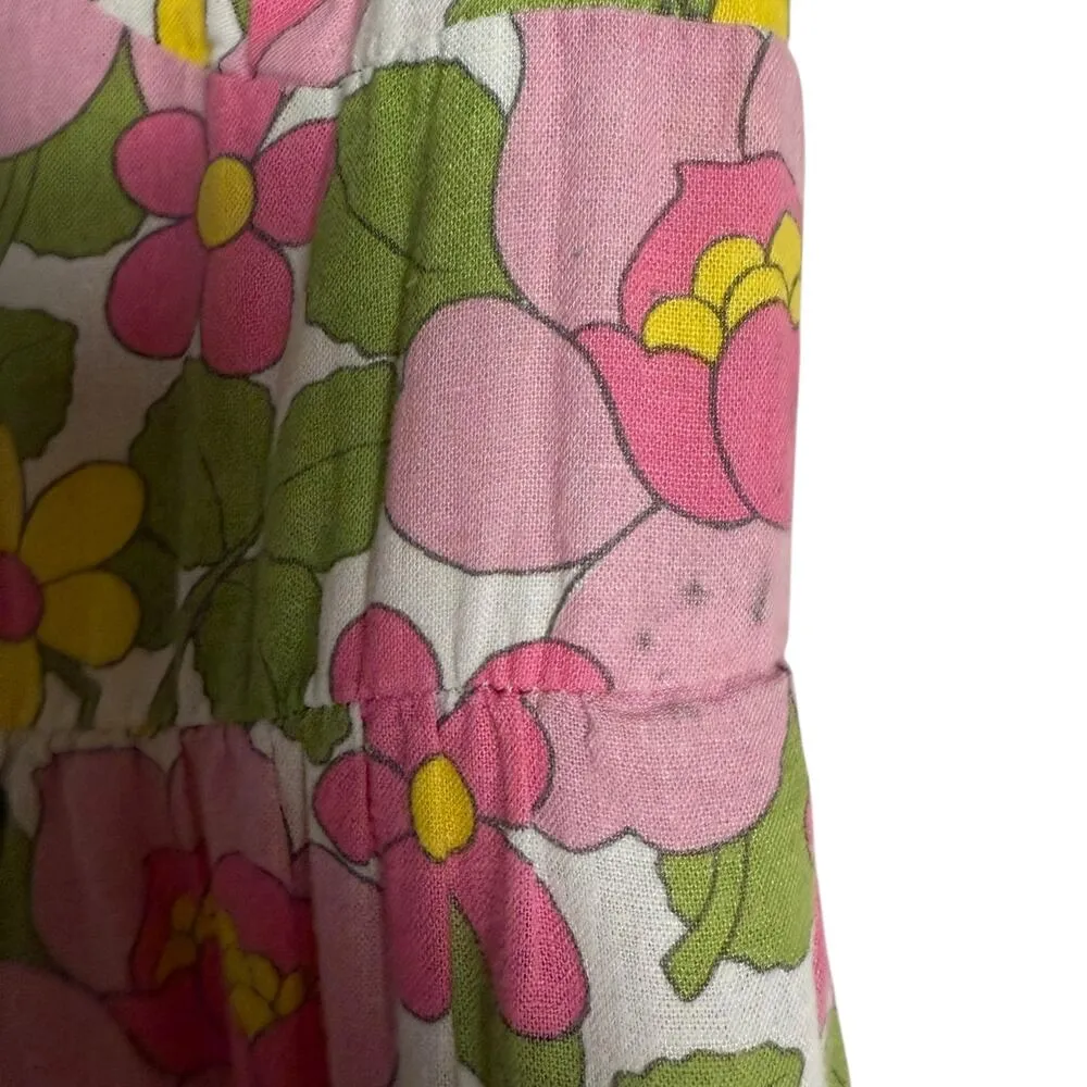 Show Me Your MuMu Cathy Pink Retro Floral Sweetheart Tie Back Puff Maxi Dress M - Image 11