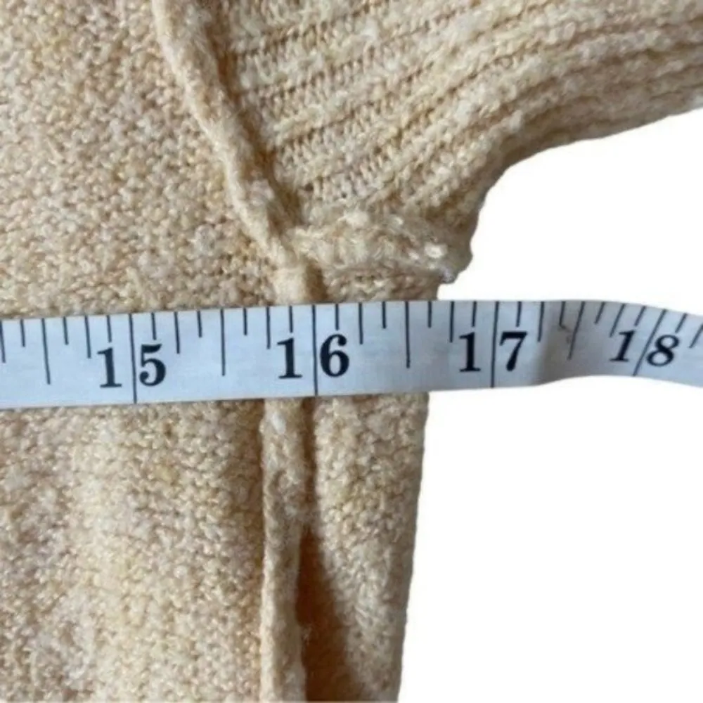 Free People Cream Peachy Long Sleeve Cowl Turtleneck Sweater Oversized XS - Image 5