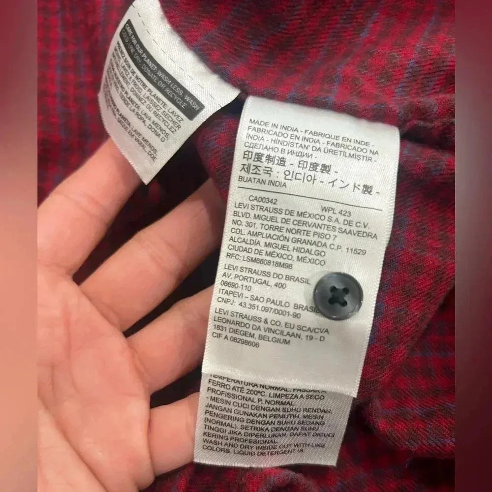 Levi’s Plus Size Levi's Women's Utility Shirt Red Plaid Cropped  Size 3X - Image 7