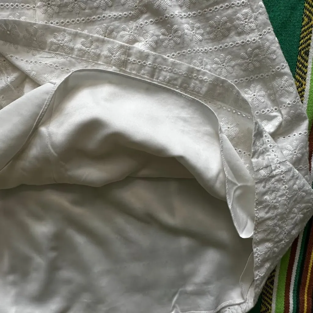 Revolve Likely "Emelynn" daisy eyelet ruffle babydoll mini dress in white size 6 - Image 13