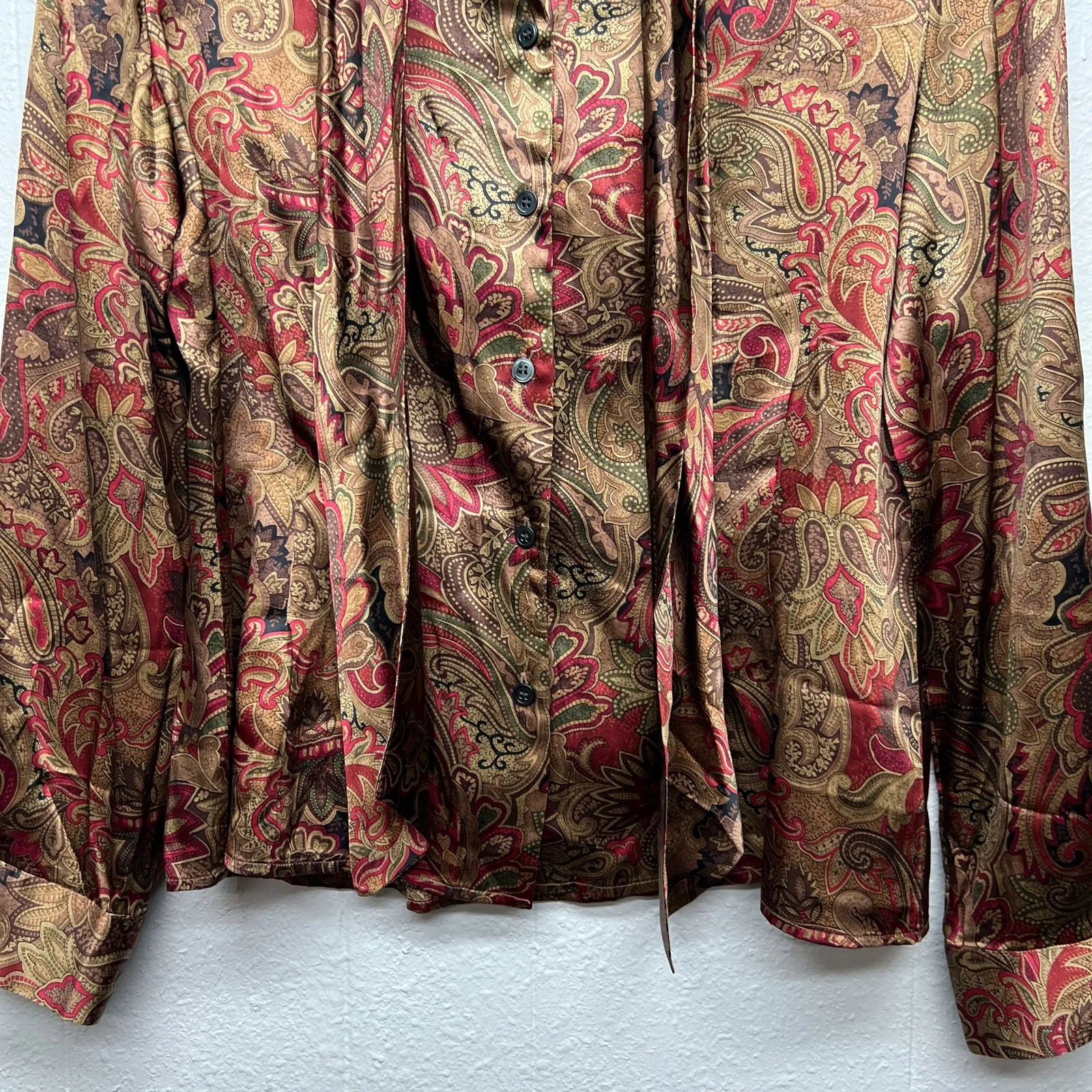 Evan Picone 100% Silk Top Womens 10 Career Workwear Office Quiet Luxury Formal - Image 4