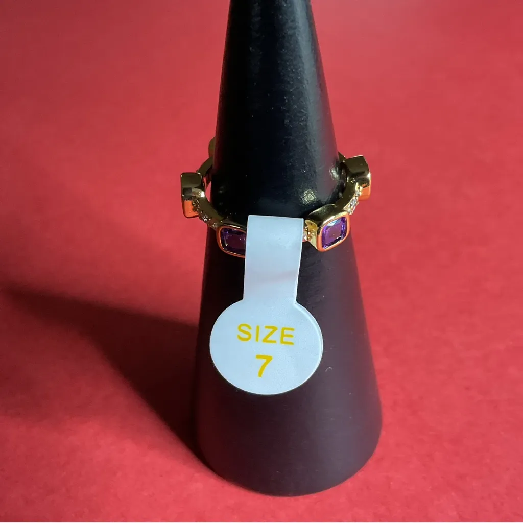 Bomb Party RG18500 “That’s So Me” Cubic Zirconia on Gold Plating Size 7 Ring NWT - Image 3