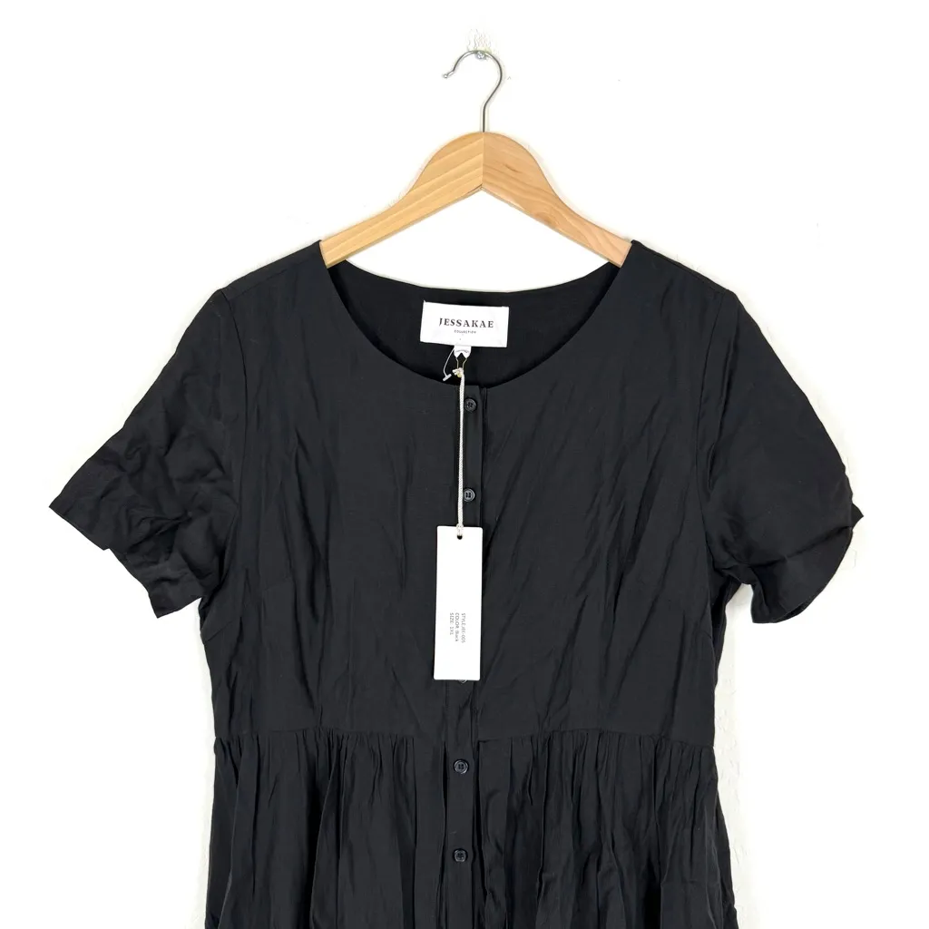 JessaKae Black Button Down Flowy Midi Dress Size XXL - Image 4
