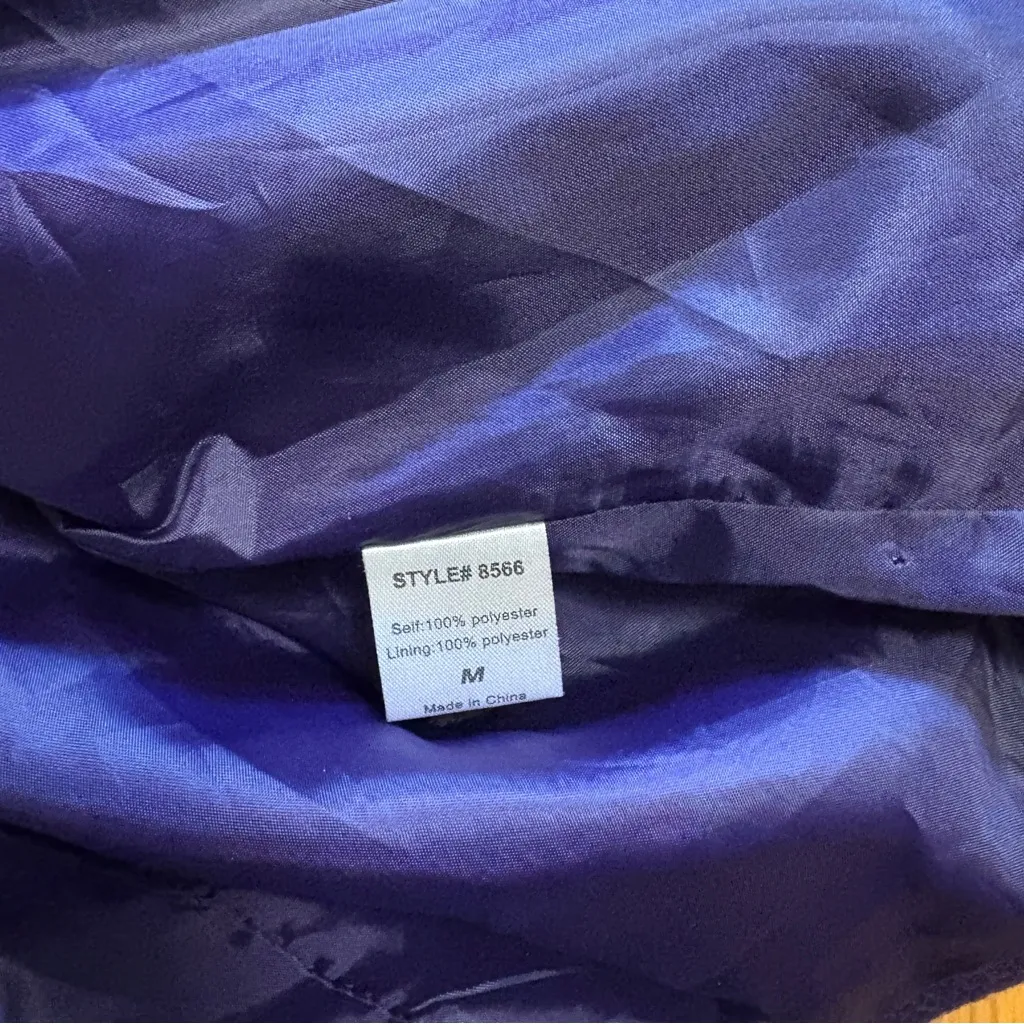 Love Culture Women’s Purple Pea Coat Jacket Tie Double Breast Pockets Winter Med - Image 4