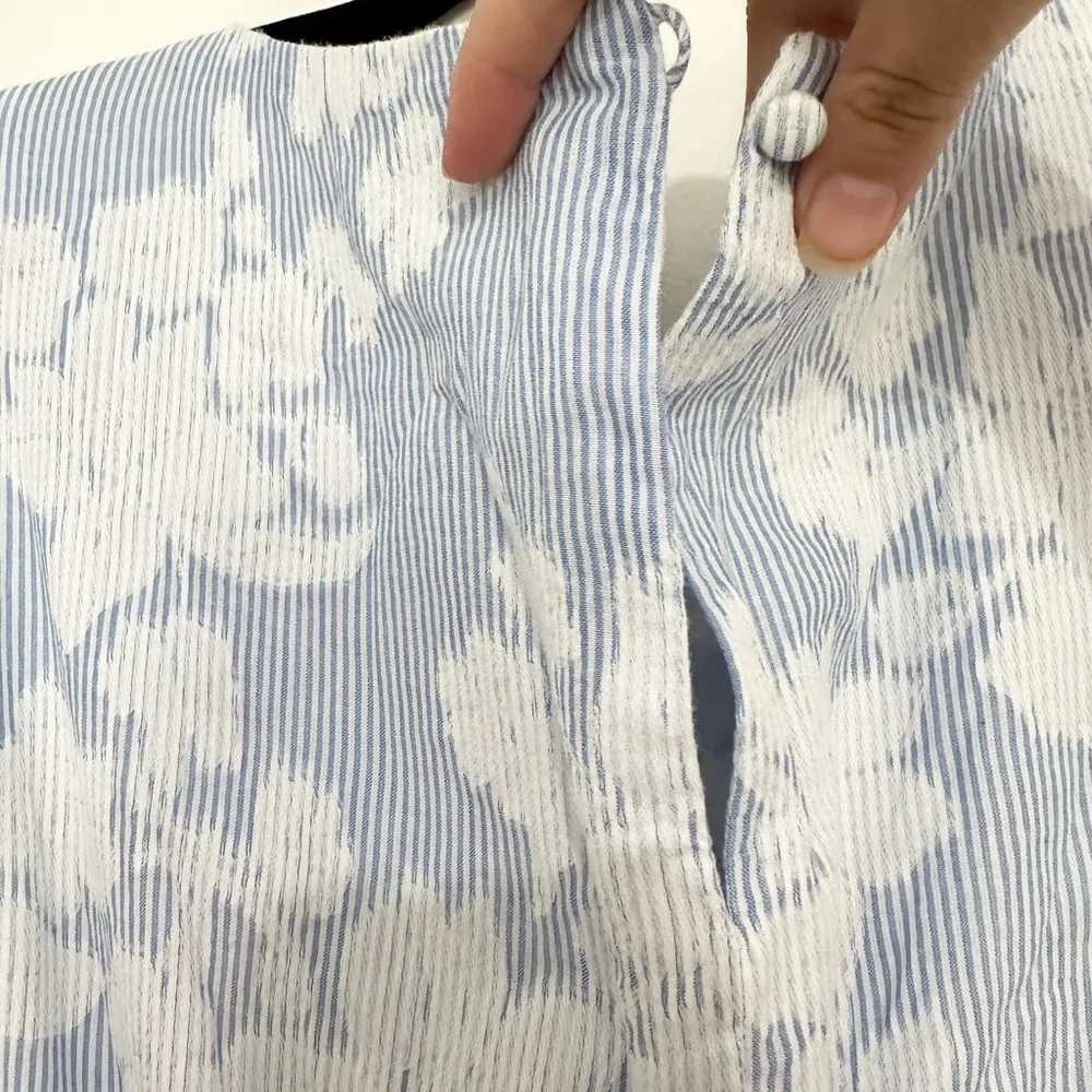 Banana Republic Poplin Fit-and-Flare Dress,Light Blue Stripe XXS #555102 T09 - Image 3