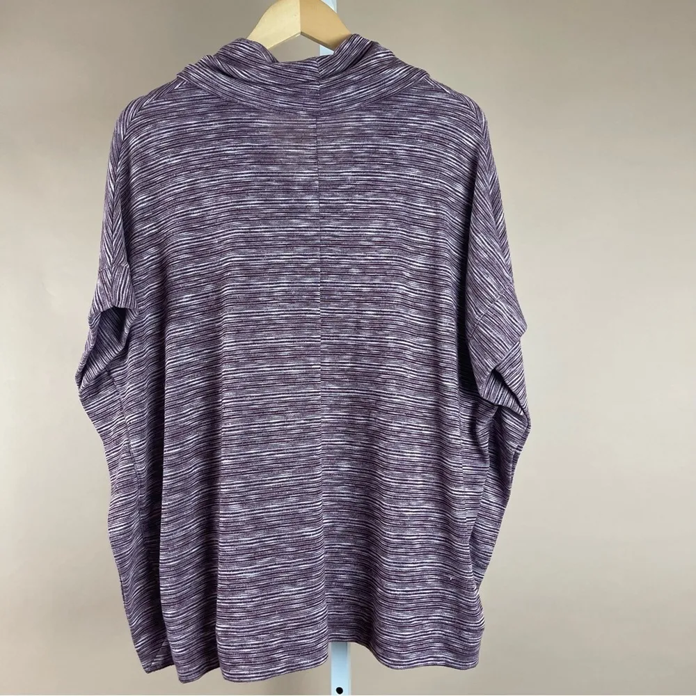 LOFT Lounge XS/Small Boxy Flowy Oversized Cowl Neck Purple Pullover Sweater - Image 2