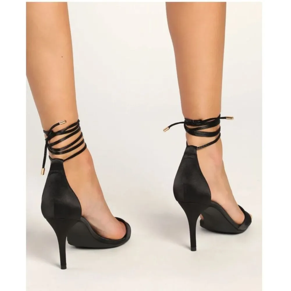 Lulus Black Satin Lace - Image 3