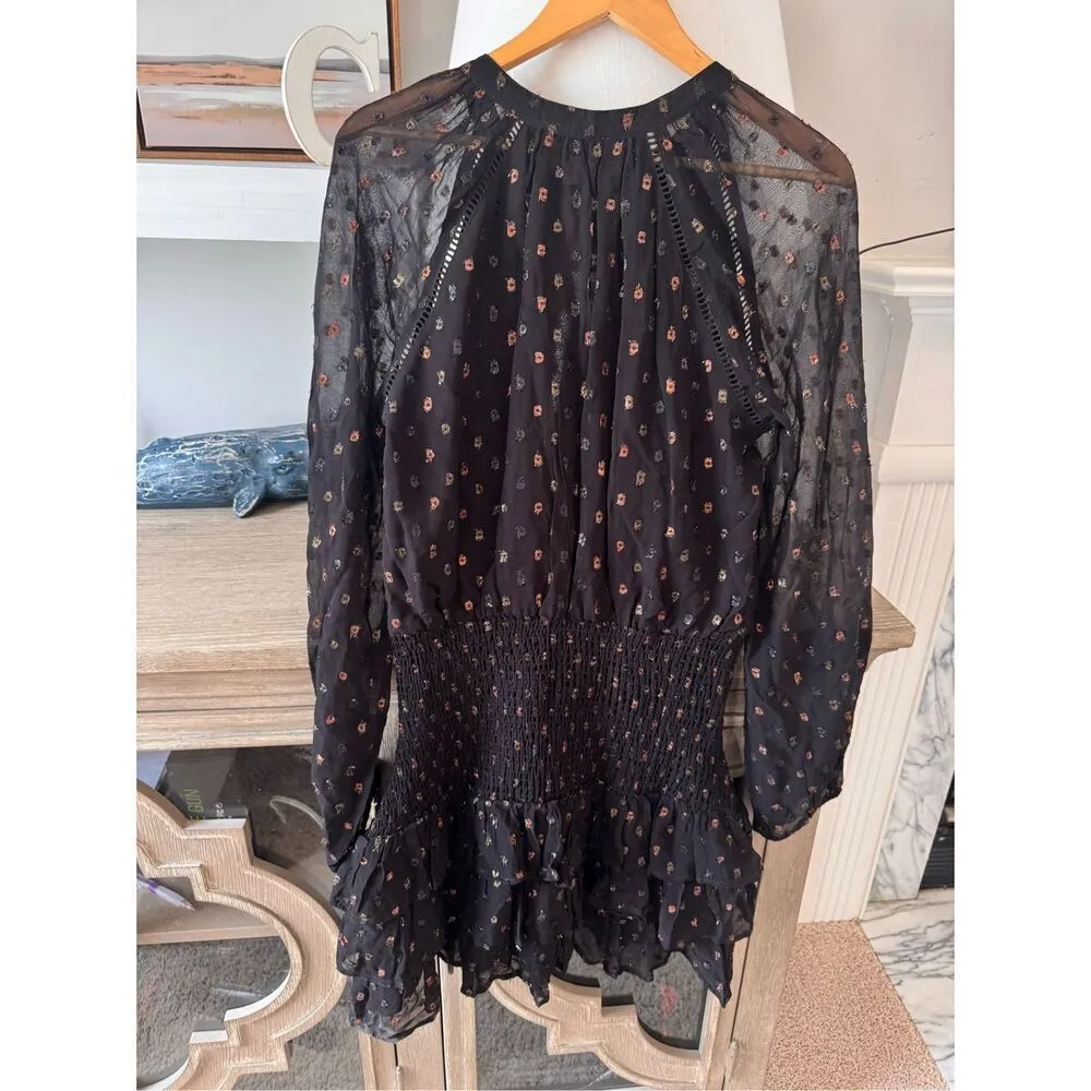 NWOT Allison New York Scarlett Black Metallic Dress Size Large - Image 8