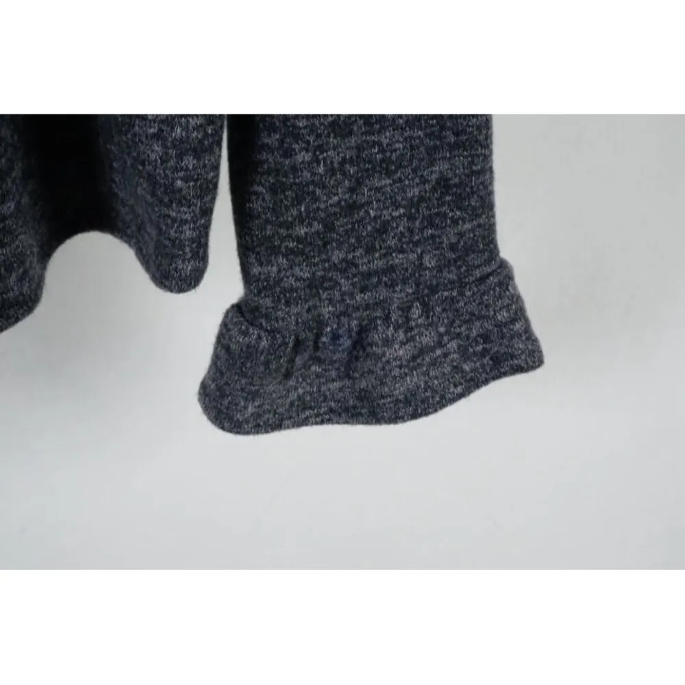 ELLE Women’s Large Gray Long Sleeve Ruffle Cuff Warm Soft Sweater EUC! - Image 3