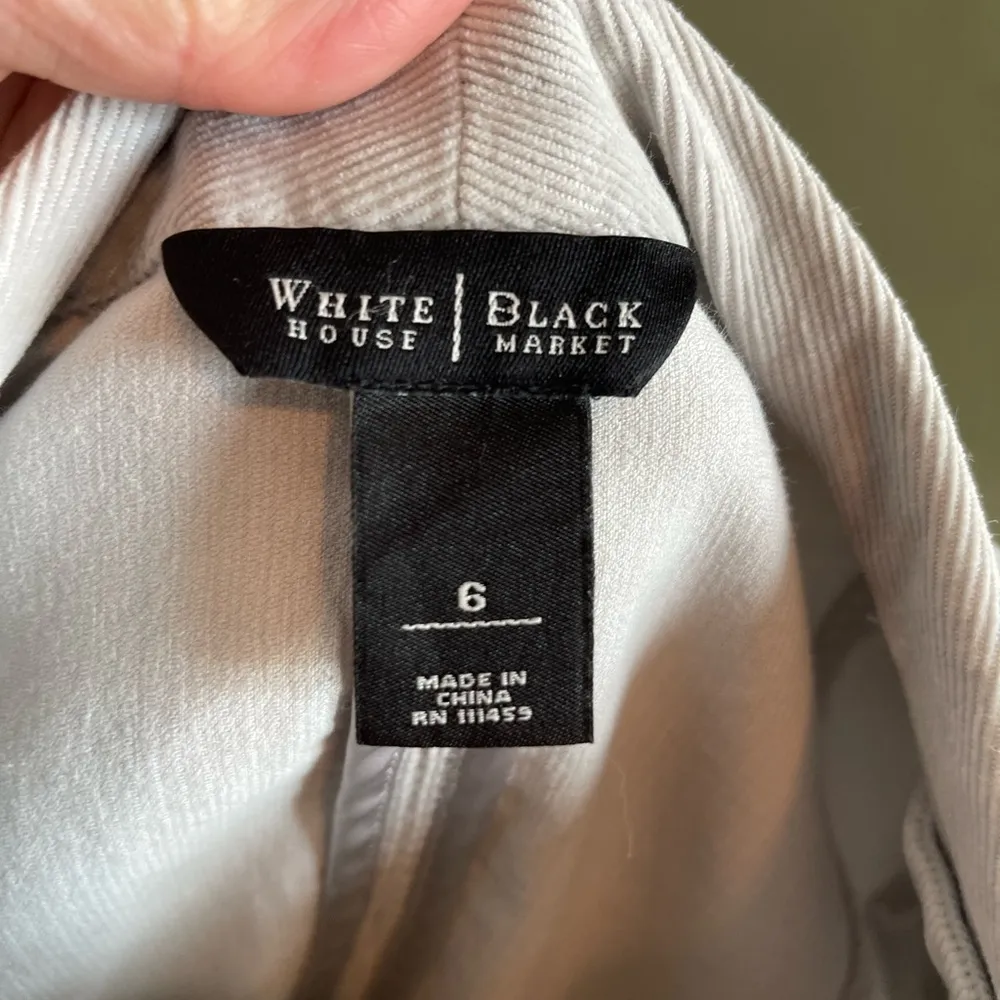 White House Black Market gray corduroy & Satin trim blazer Size 6 - Image 8