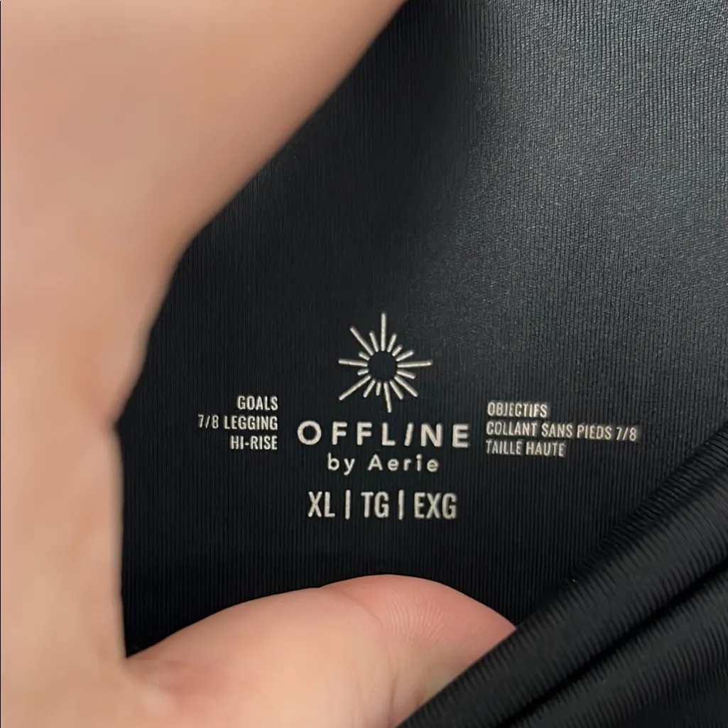 Aerie Offline Black Goals Hi-Rise 7/8 Leggings Size XL - Image 2