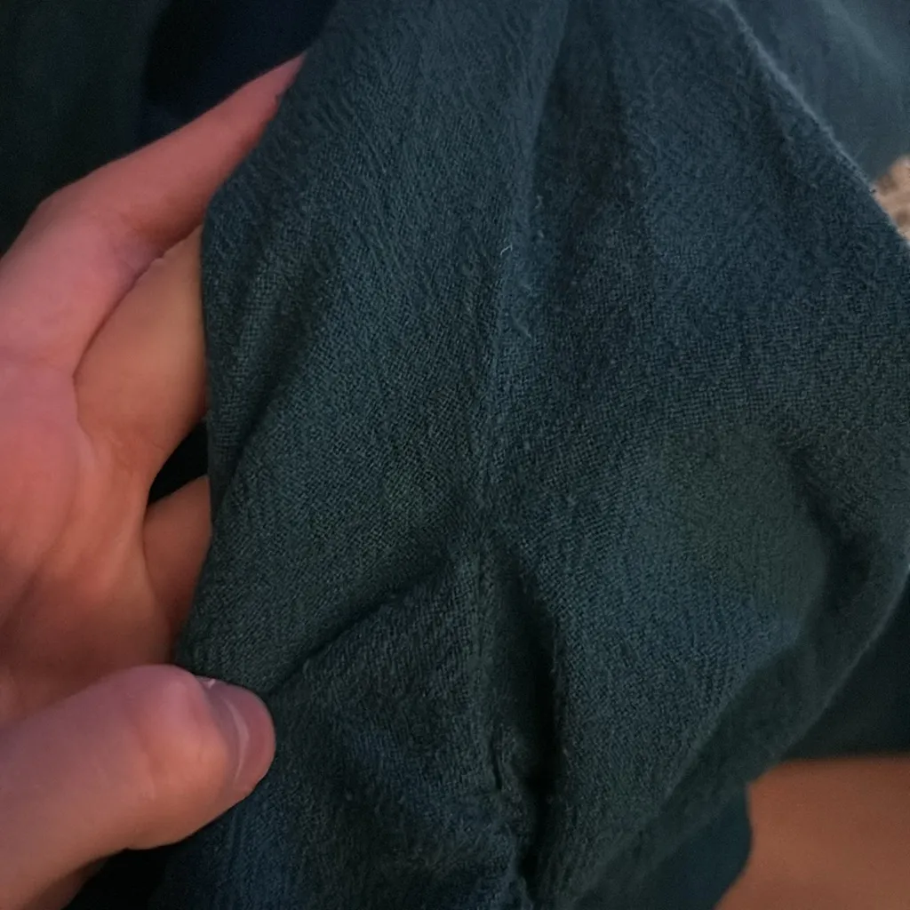 Oh My Gauze! Arty Cotton Gauze Blouse in Pine Size 3 XXL Lagenlook Flowy Casual Green - Image 11