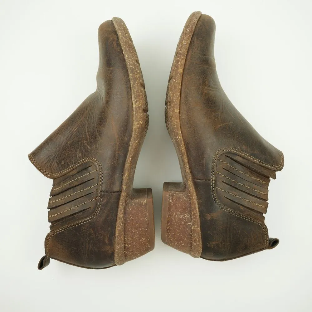 Clarks Women's Wilrose Jade Boot Size 7M Low Heel Chelsea Shootie Brown Leather - Image 8