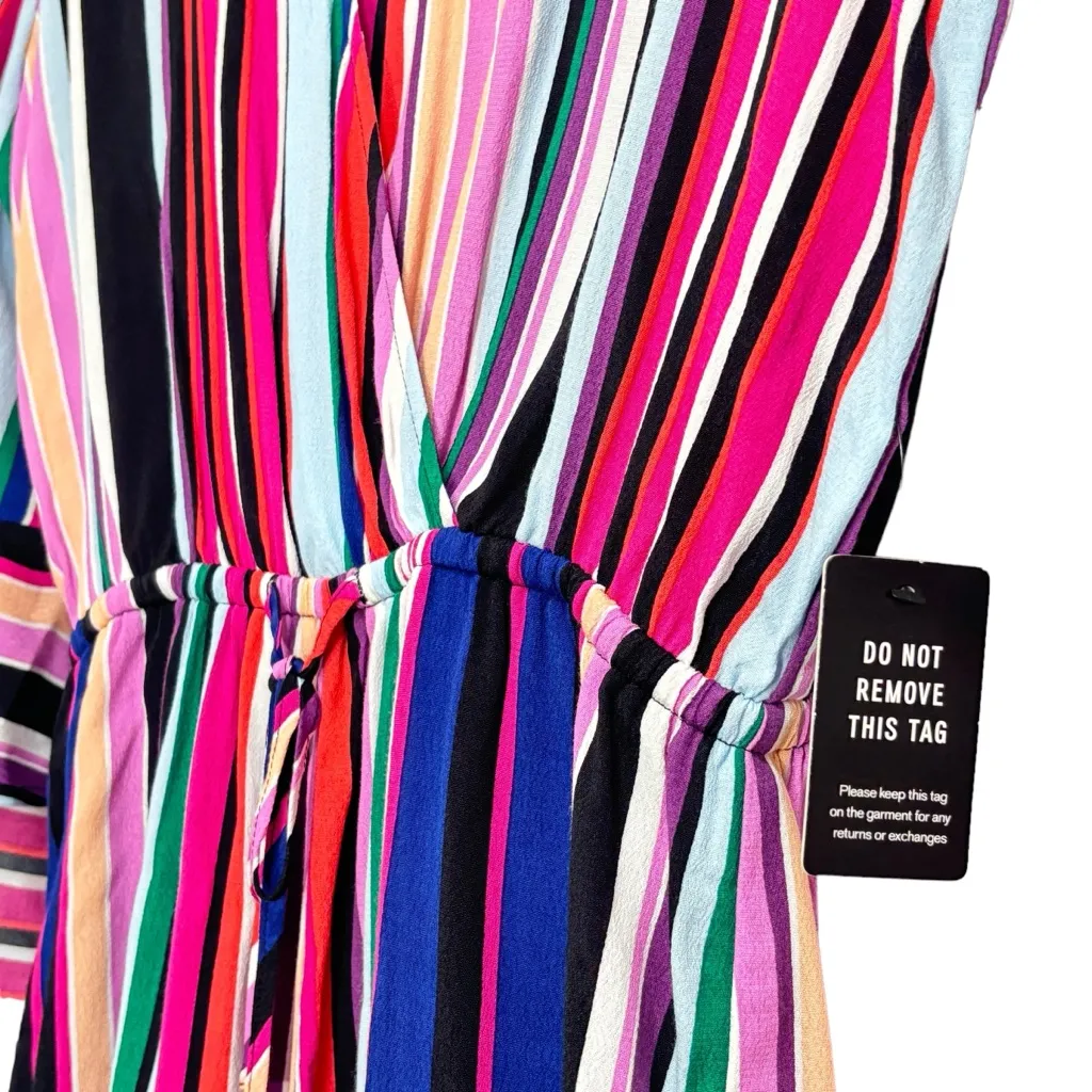 Express Multicolor Striped Flowy Lightweight Romper Women's Small NWT - Image 7