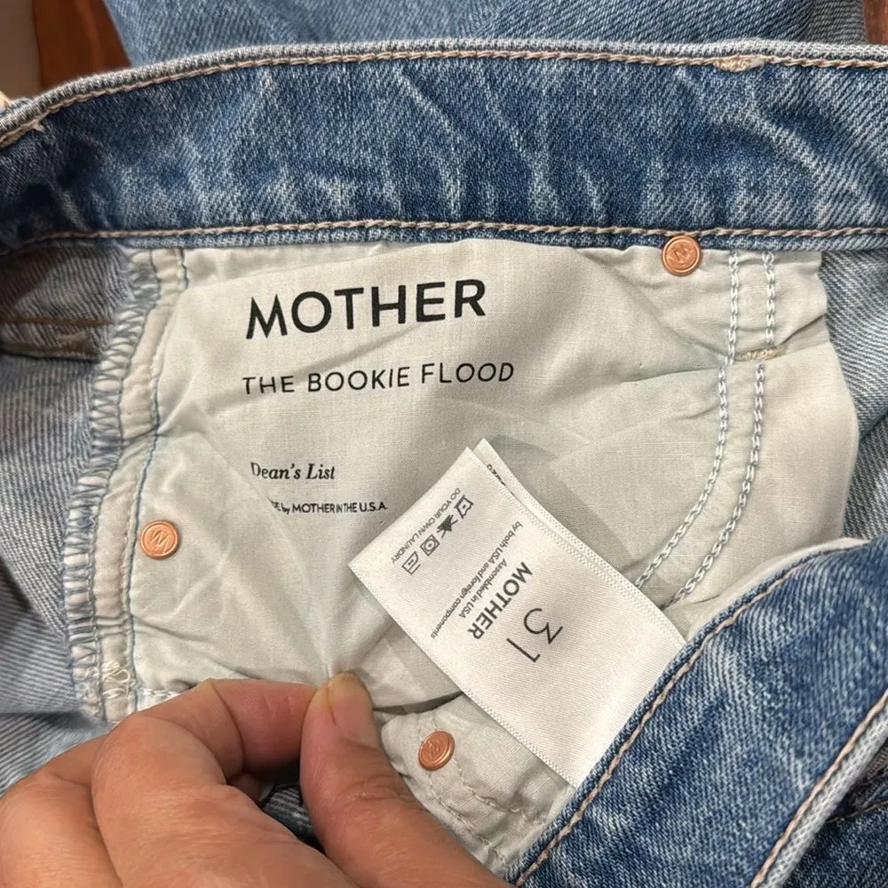 NWT MOTHER Women's The Bookie Flood Jeans Sow Surreal size 31 Blue - Image 7