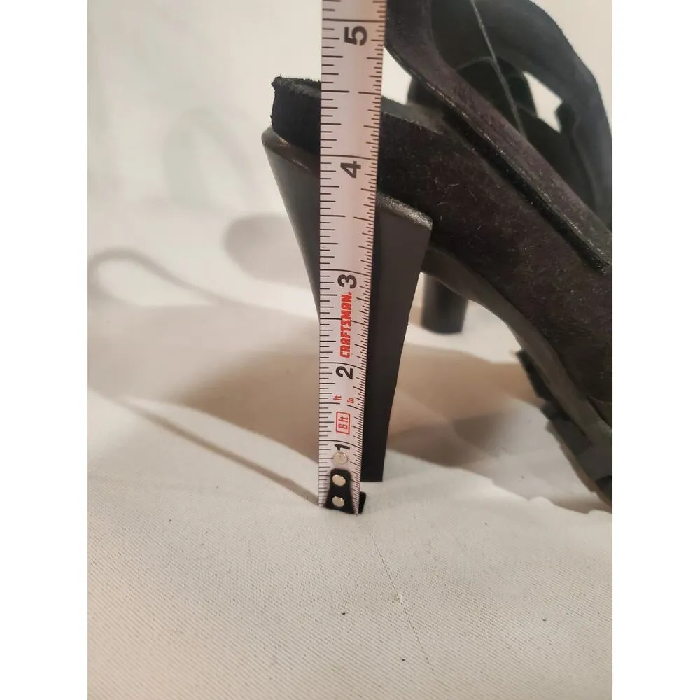 Pedro Garcia Suede Slingback Sandal heels.s55 Black Size 5.5 - Image 4