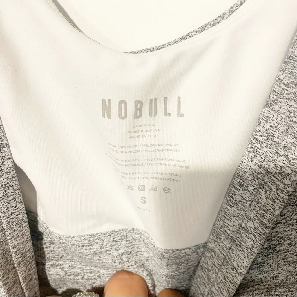 NoBull Size‎ Small Wide Band Sports Bra Plush Heather Grey Athletic - Image 5