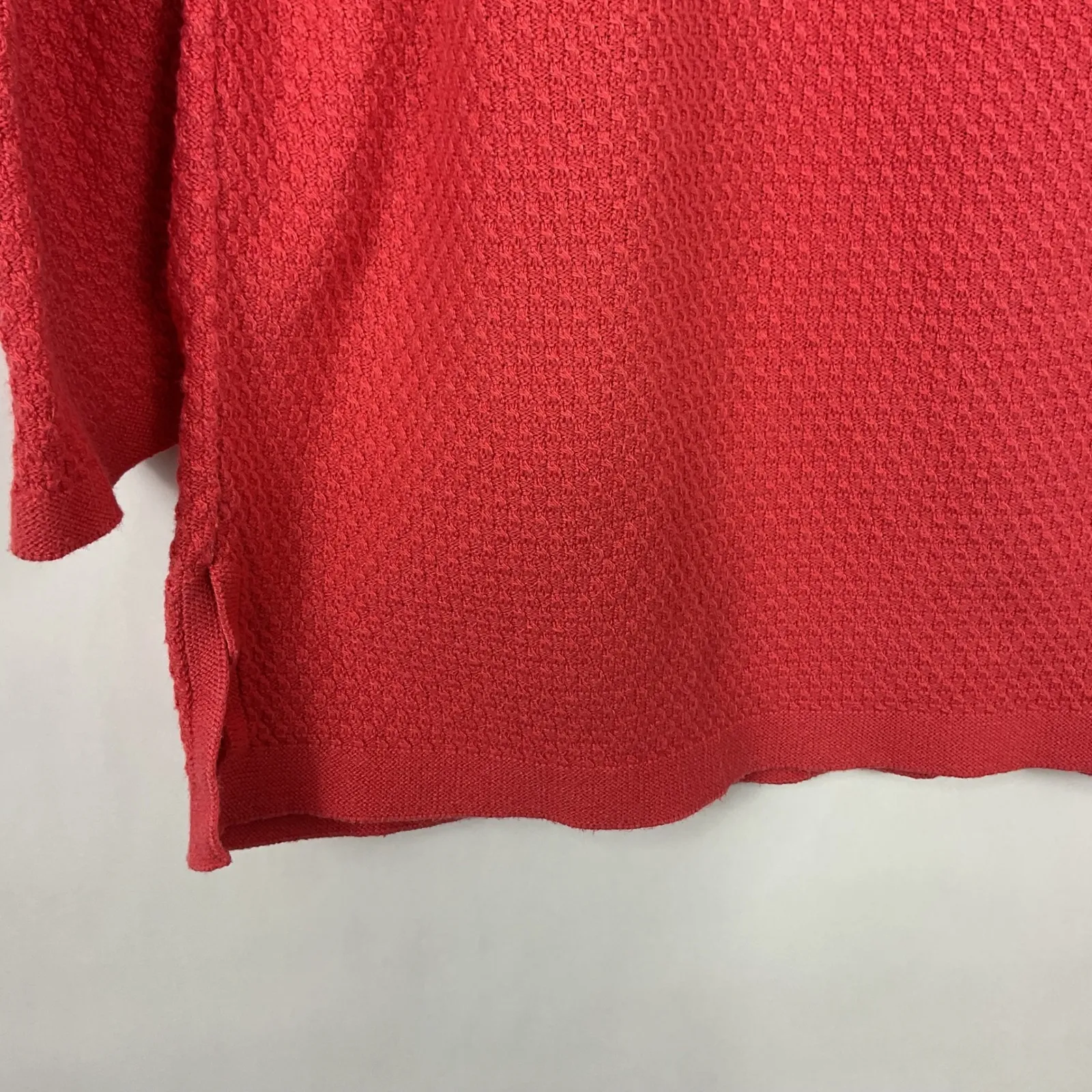 J.Jill Women's XS Long Sleeve Textured Knit Top Coral Pink Casual‎ Everyday - Image 2