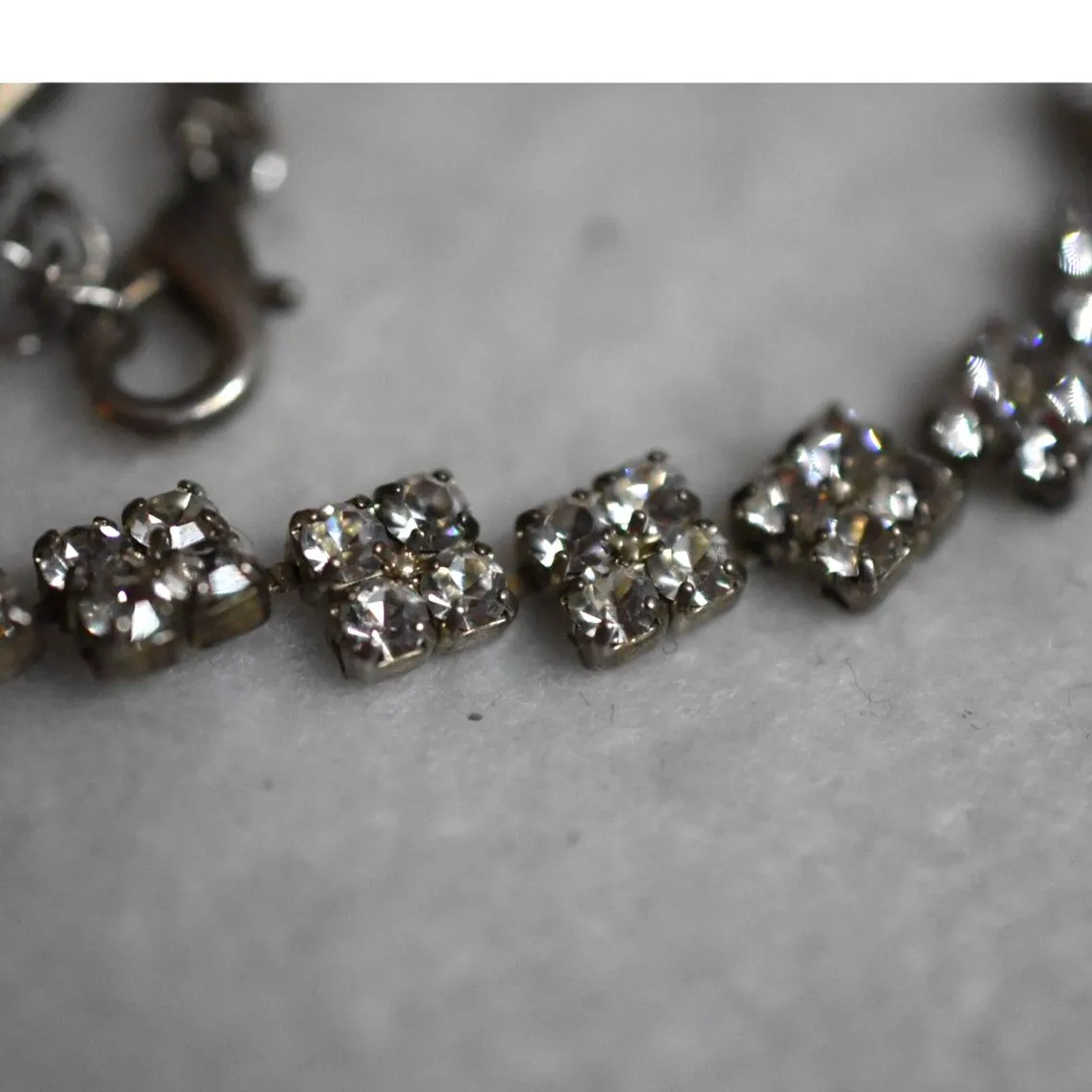 Vintage Glittering Rhinestone Tennis Silver Tone Very Gently Worn Necklace - Image 4