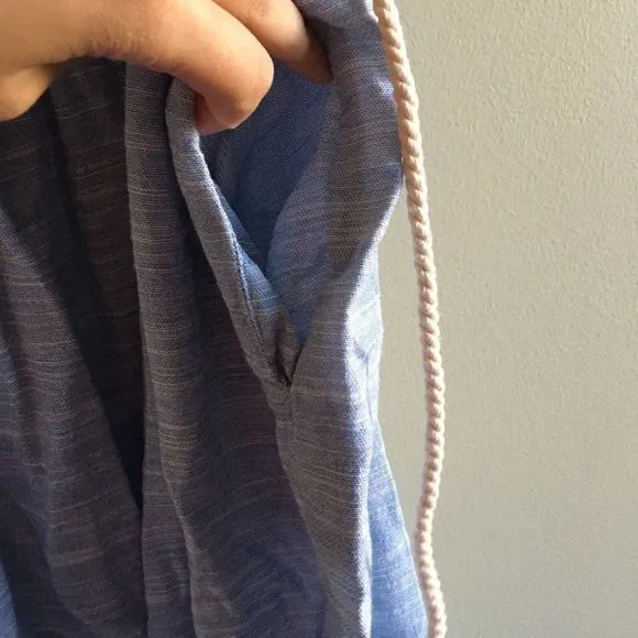 Zara Basic Z1975 Denim Dress‎ Smocking Rope Belt - Image 7