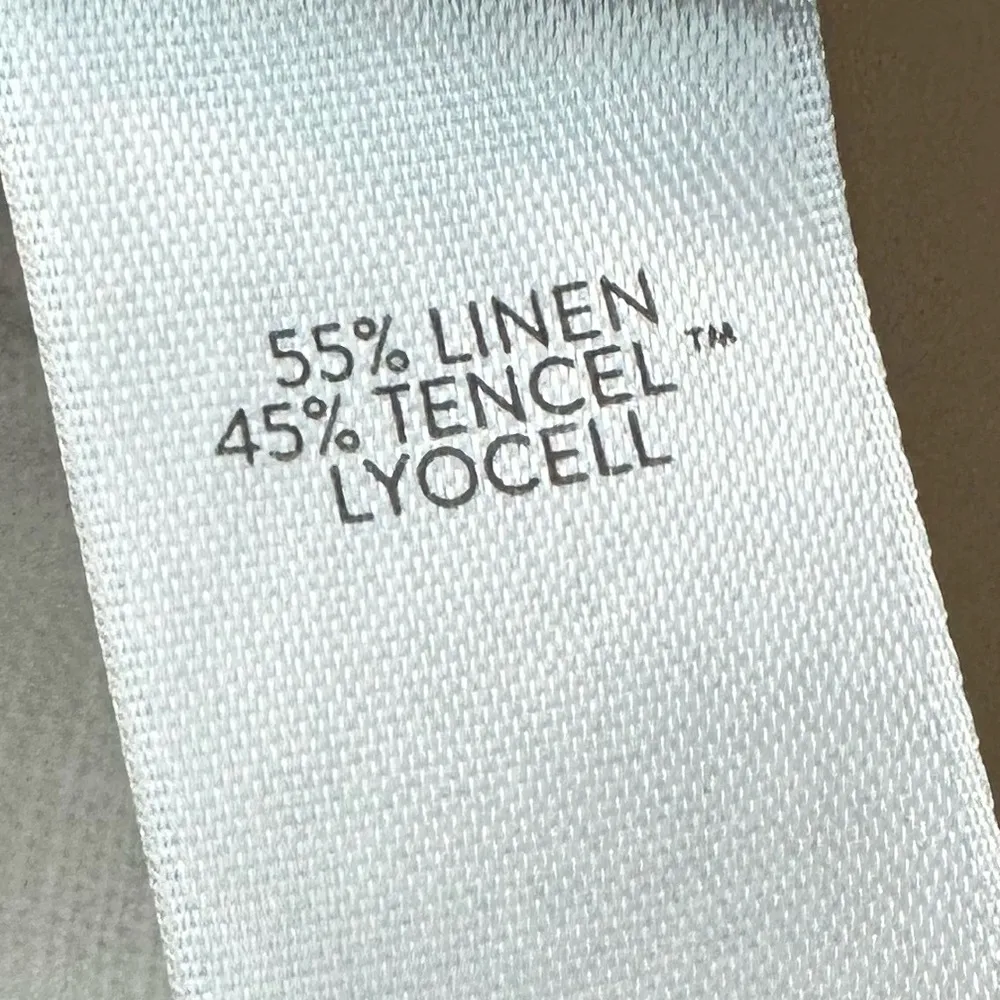 Jill Linen Blend Wide Leg Crops Cream Beachy Pants Trousers Lagenlook Sz MT Tan Size M - Image 7