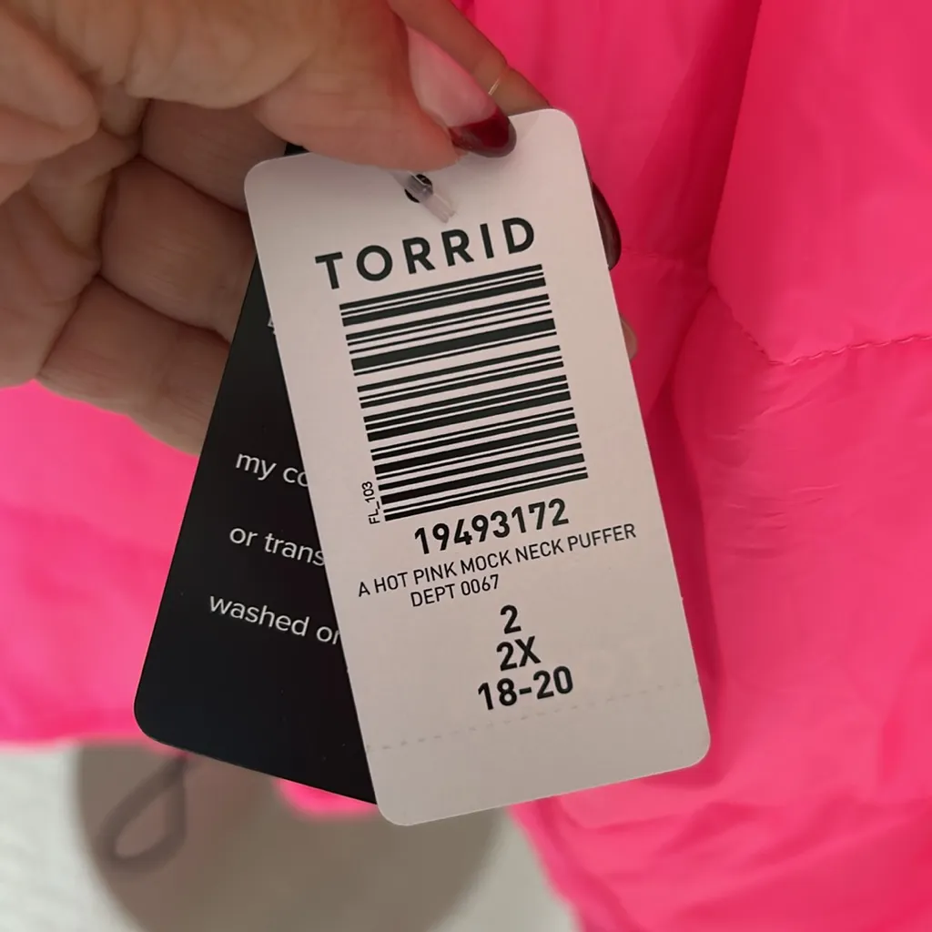 Torrid Happy Camper Hot Pink Mock Neck Puffer - Image 10
