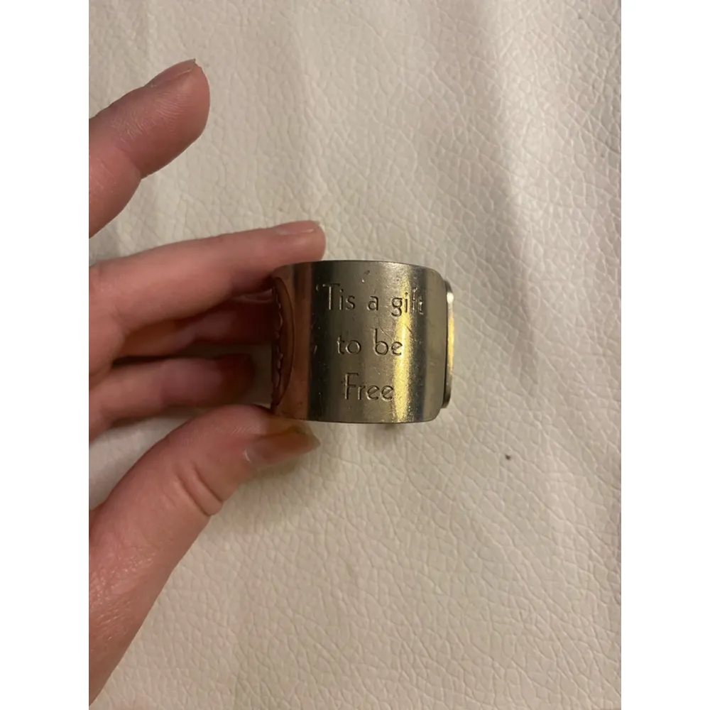 Gastineau Studio Cuff Bracelet Tree of Life Quote Vintage Artisan Silver - Image 3