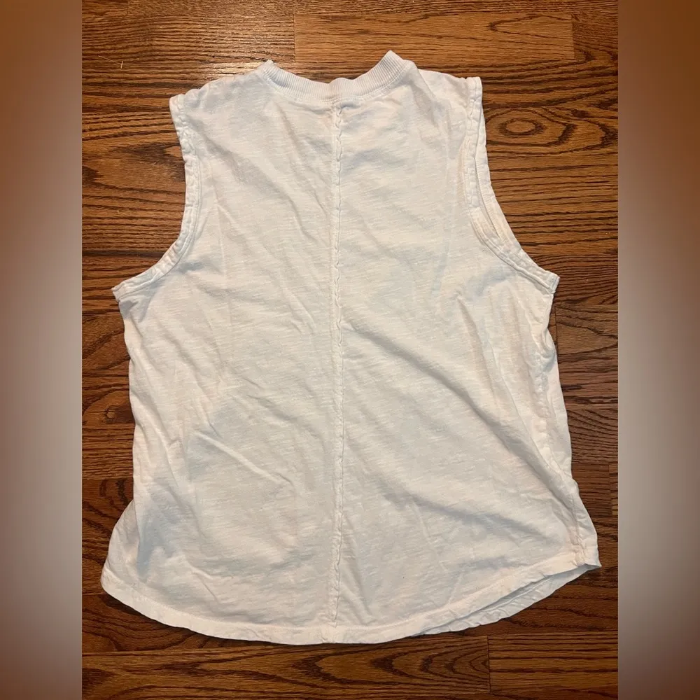 Pilcro White Organic Cotton Roll-Sleeve Tank – Size Medium - Image 8