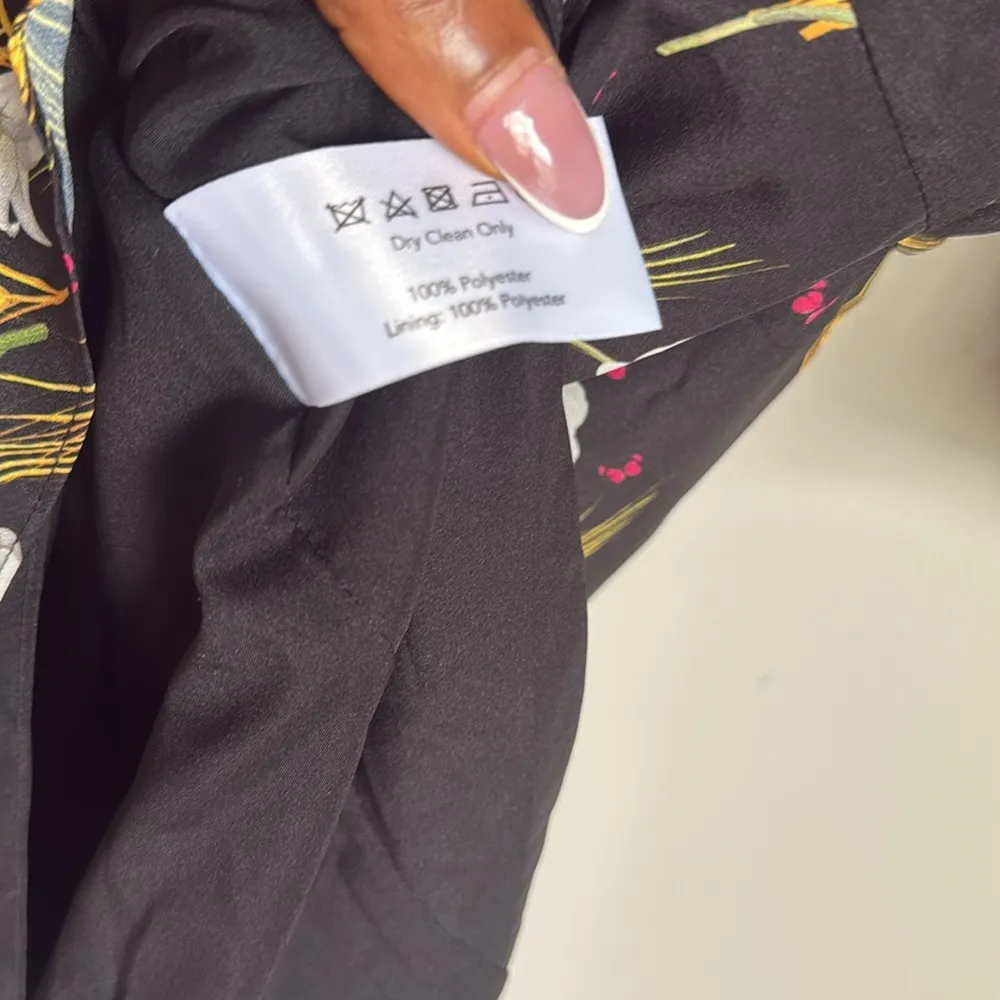 BORGO DE NOR DRESS ALBA BLACK FLORAL PRINT CREPE Size M - Image 7