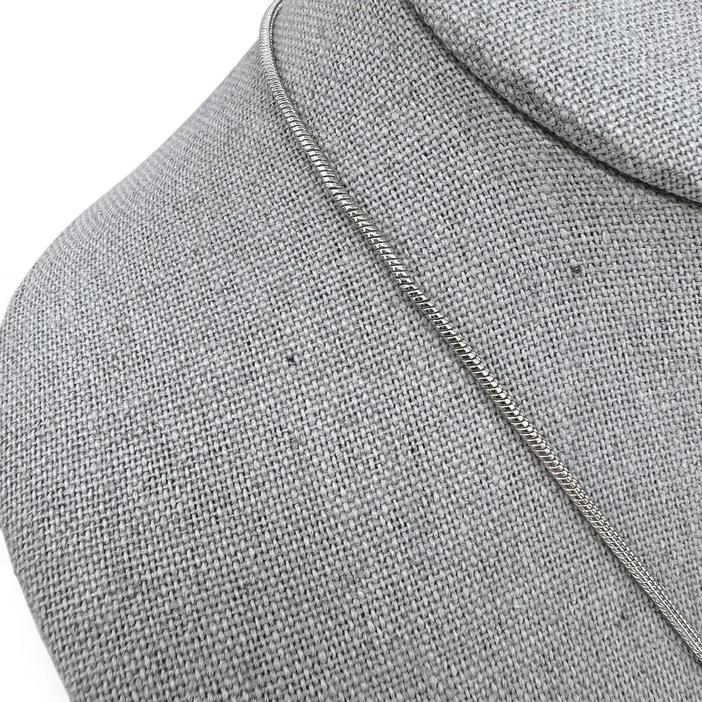 Kenneth Cole Crystal Beaded Disc Pendant Necklace Blue and Silvertone - Image 3