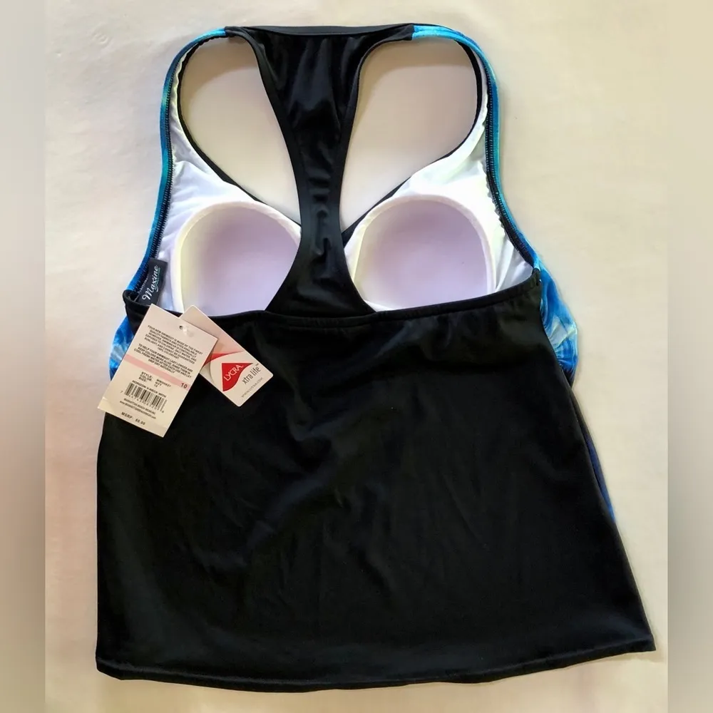 Summer Sale: Maxine of Hollywood Horizon V-neck Tankini Top Size 10 - Image 2