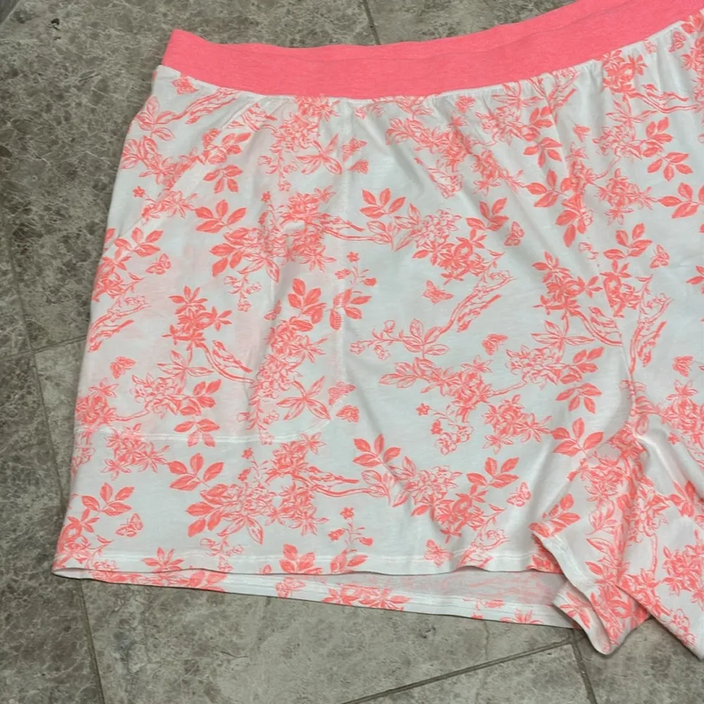 Cacique Comfy Cotton Printed PJ Pajama Shorts 26/28 Pink White - Image 3