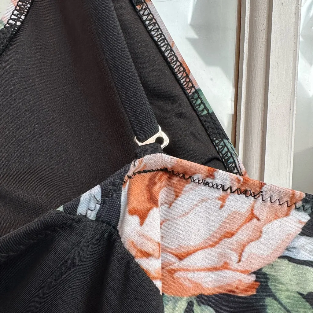 CUPSHE Happy Time Watercolor Floral Print One-Piece Swimsuit Plus Size 0X - Image 7