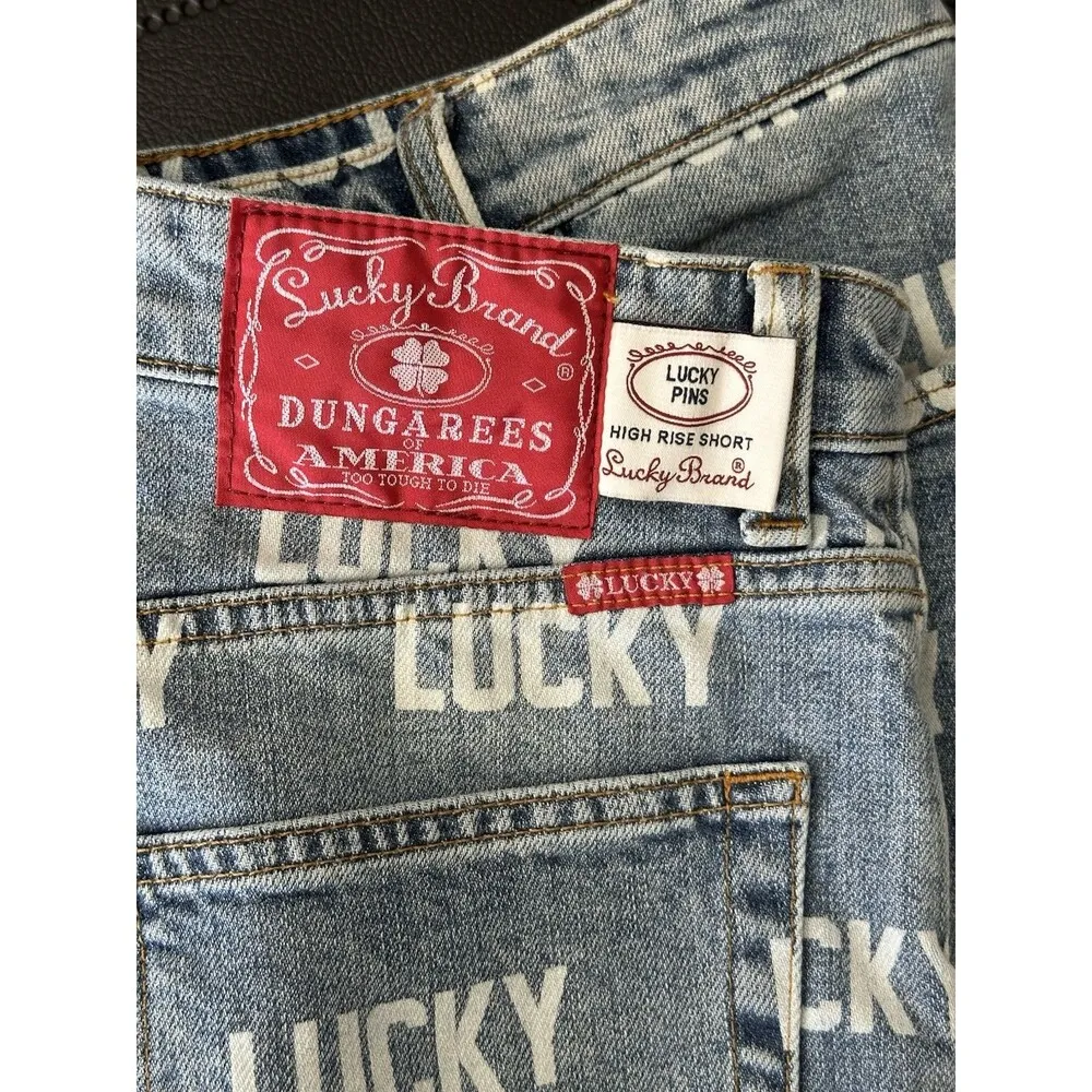 Lucky Brand Womens Totally Lucky  Pins Allover Printed High Rise Shorts Size 28 - Image 7