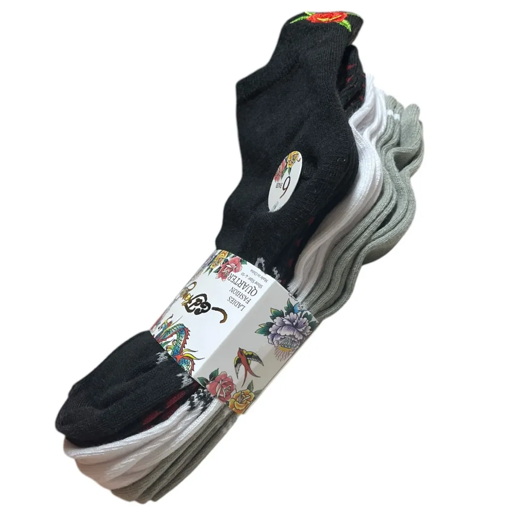 Ed Hardy 6-Pack Quarter Socks - Image 3