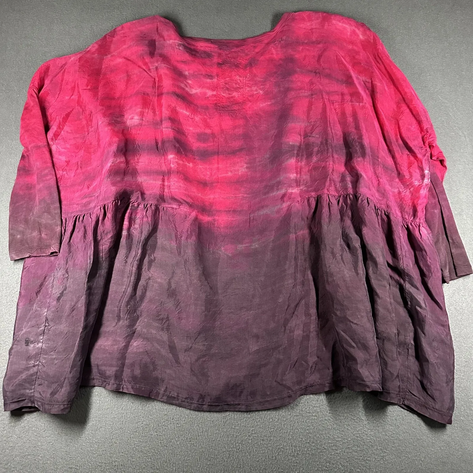 Johnny Was Shirt Womens Small Pink Purple Ombre Tie Dye Tunic Boho Dolman - Image 9