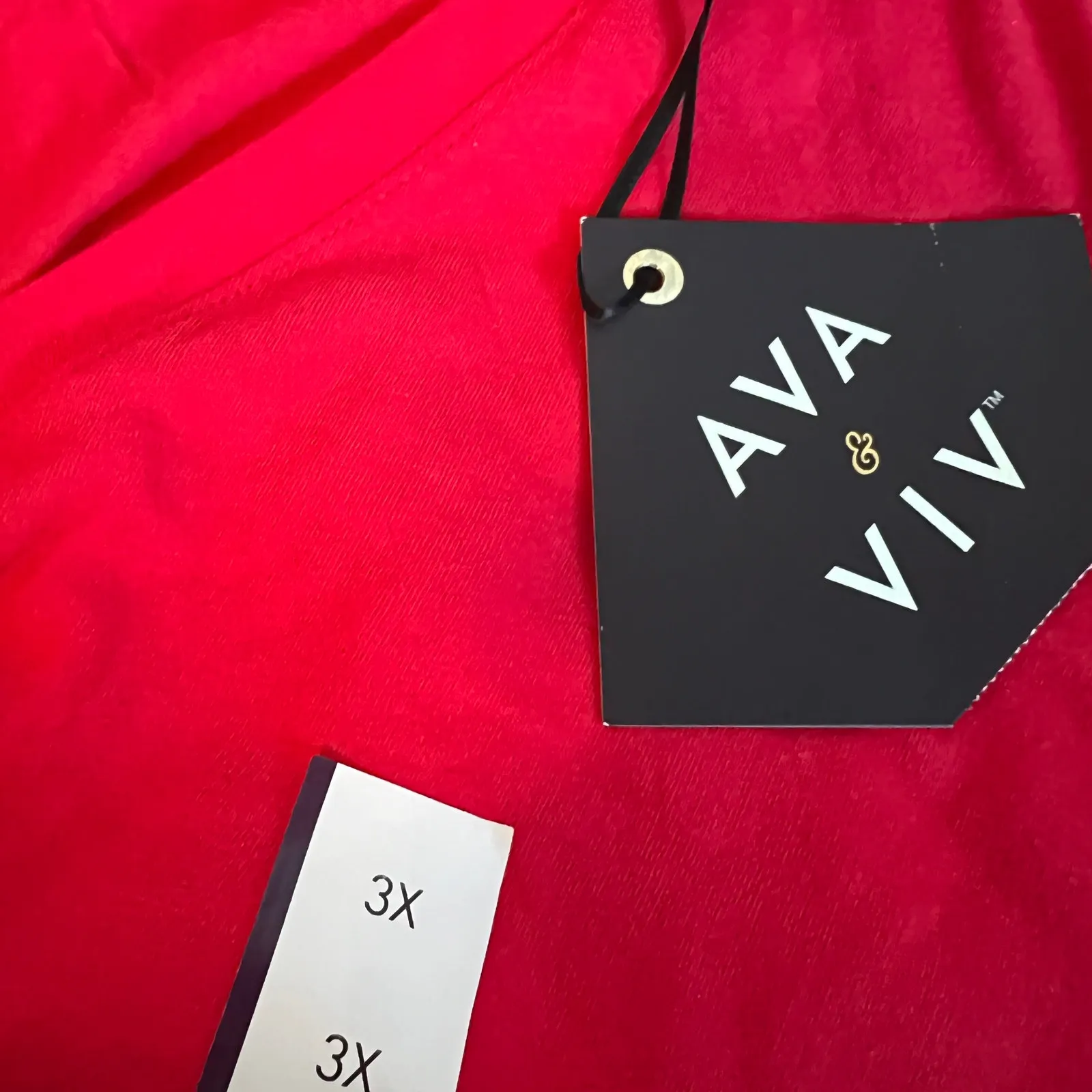 Ava & Viv Women's Plus Size Red Short Sleeve V-Neck T-Shirt - Size 3X - NWT - Image 6