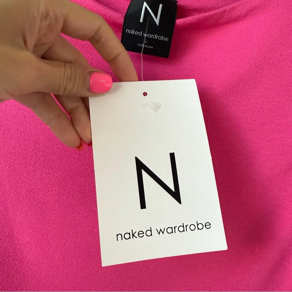 Naked Wardrobe Cropped‎ Short Sleeve Top Pink S - Image 3