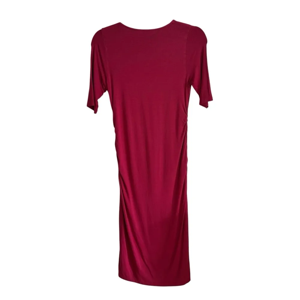 Seraphine Burgundy Maternity 1/2 Sleeve Shift Dress Size undefined - Image 3