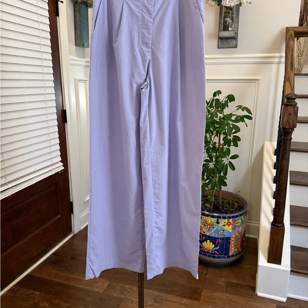 Princess Polly NWOT Dalia High Waist Pleated Lavender Wide-Leg Pants - Image 4