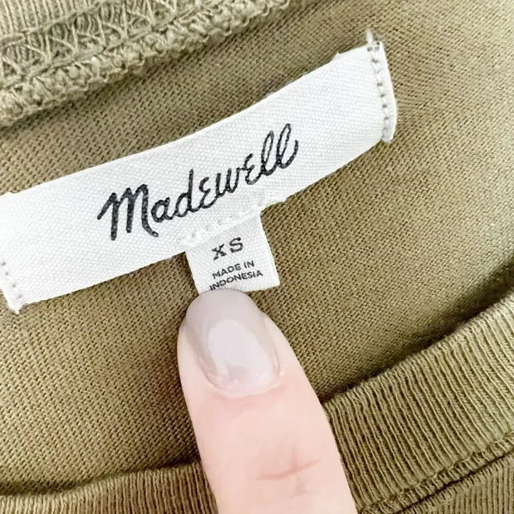 MADEWELL Tee Dress in Olive Green‎ - Image 4