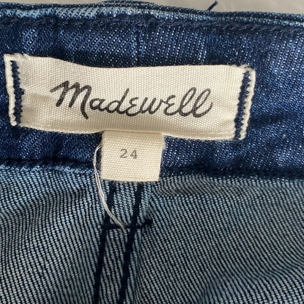 Madewell Denim Utility Zip Mini Skirt Blue Stretch Size 24 - Image 4