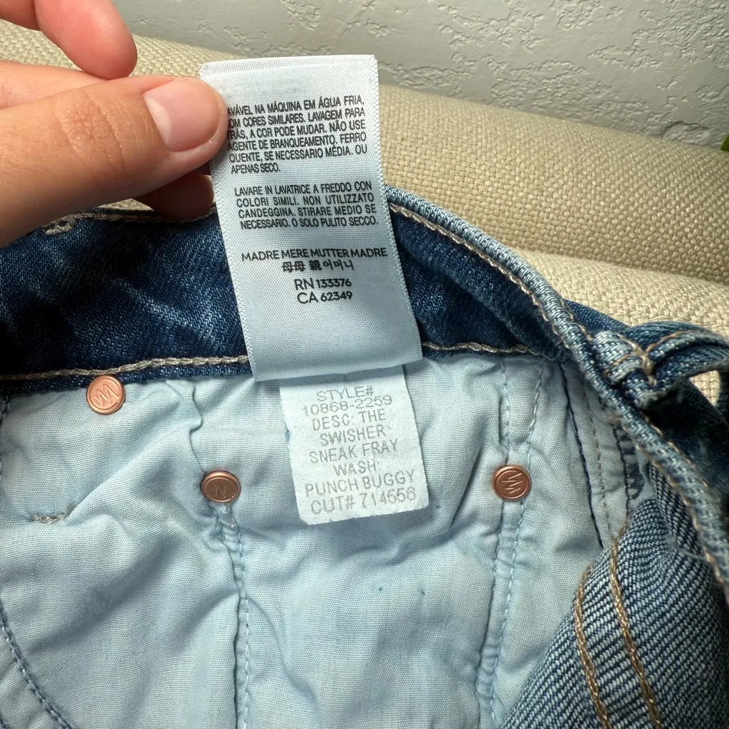 NWT MOTHER Superior The Swisher Sneak Frayed Wide-Leg Jeans Size 29 - Image 13