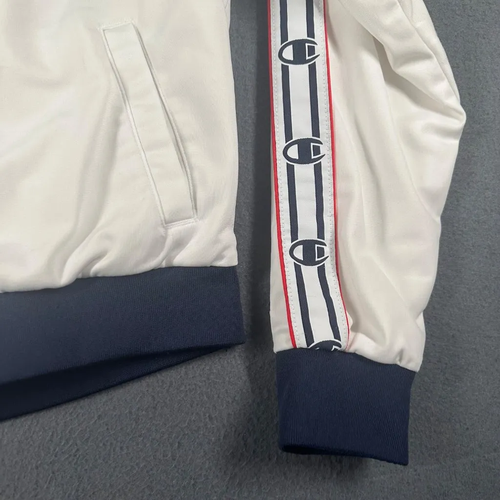Champion Track Jacket Womens Large White Life Crown C Logo Full Zip Track Jacket - Image 3