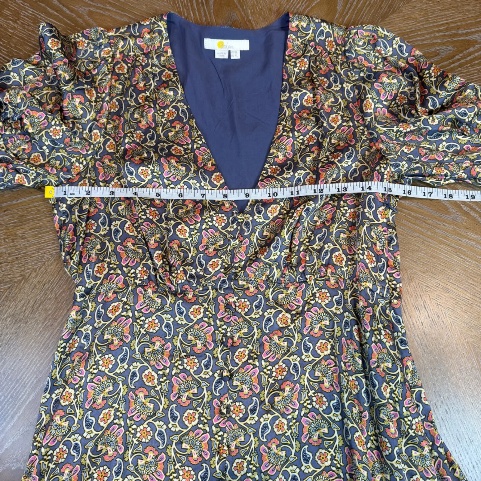 Boden Satin Midi Tea Dress Floral V - Image 8