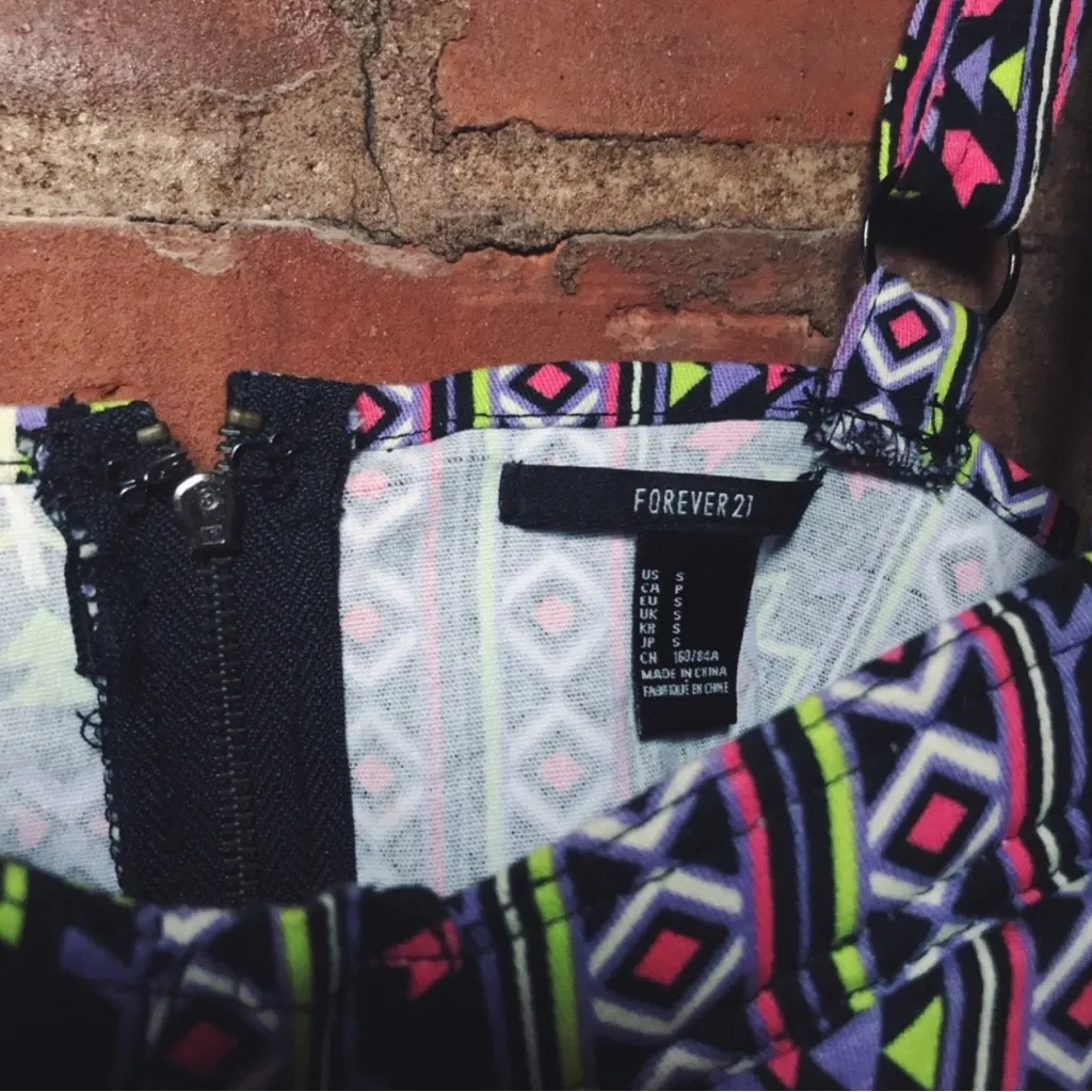 Aztec Patterned Bra Top in Black | Size S - Image 3